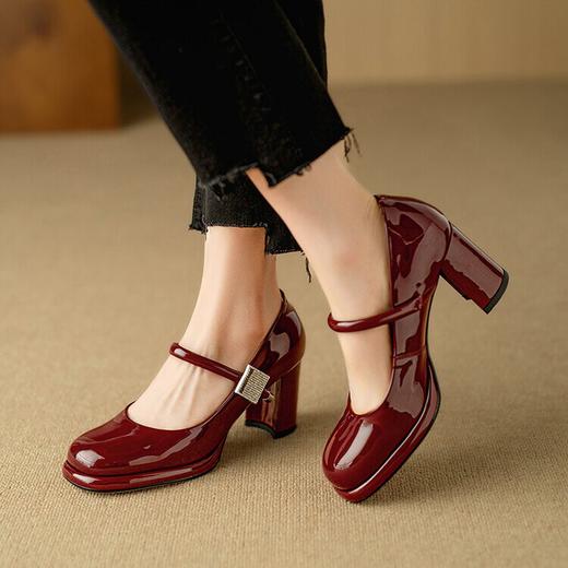 【预售5天】法式小香风玛丽珍鞋，复古方头粗跟一字带单鞋NJMK&K892 商品图1