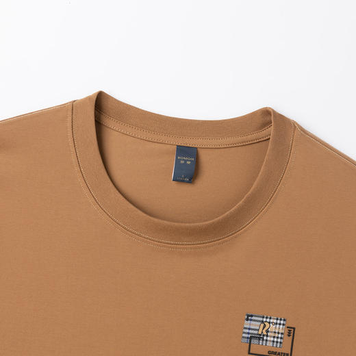 【含桑蚕丝】罗蒙夏季百搭休闲男士T恤时尚简约短袖t恤男舒适圆领短袖男 商品图5