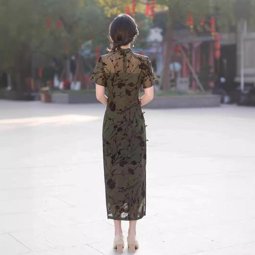 中式复古民国风，修身日常可穿老上海长款改良旗袍YG-2396 商品图3