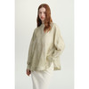 MAISON CECILE晕染灰绿色桑蚕丝随性风宽松上衣 商品缩略图0