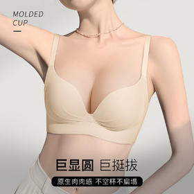 A1-【A-B杯】【小胸聚拢】提拉防下垂收副乳无痕内衣女无钢圈小胸不空杯文胸罩   江天晚霞