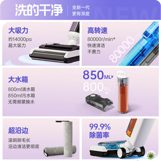 美菱  洗地机XM-F1-S 清洁大吸力 智能吸拖洗  72小时发货 商品图1