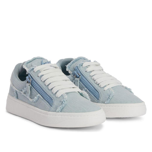 Giuseppe Zanotti 女士金属签名徽标 Gz94 牛仔布低帮休闲运动鞋 蓝色 RS40005001 商品图1