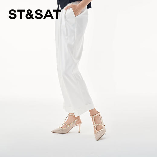 星期六性感铆钉中后空细高跟SSC1114107 商品图3