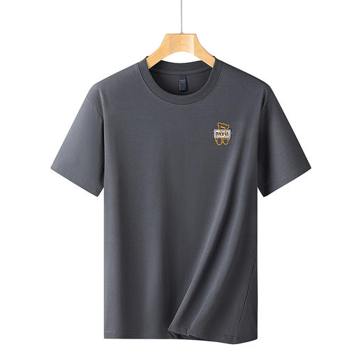 【含桑蚕丝】罗蒙男士夏季柔软亲肤短袖t恤男休闲男式t恤潮流男士t恤短袖 商品图2