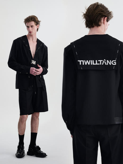 TIWILLTANG启世录“霄晨凌启”海军领腰头结构衬衫套装 商品图2