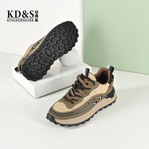 2024经典鲨春季男士新款休闲运动厚底老爹鞋KW222-D14031 商品图0