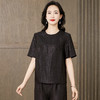 TC 221550龟裂纹香云纱上衣时尚纯色简约宽松显瘦T恤 商品缩略图3