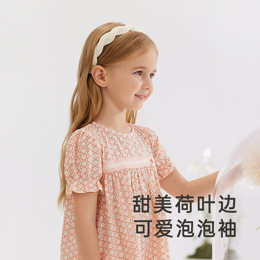 【商场同款】英氏儿童连衣裙春夏纯棉女童印花公主裙新款裙子 商品图1