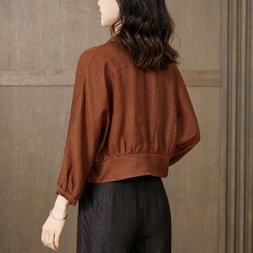 TC 221548香云纱真丝衬衣妈妈优雅洋气重磅桑蚕丝衬衫 商品图2