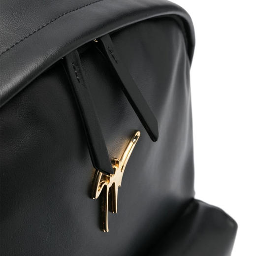 Giuseppe Zanotti 男士金属签名徽标皮革双肩包 黑色 IBU2001001 商品图2