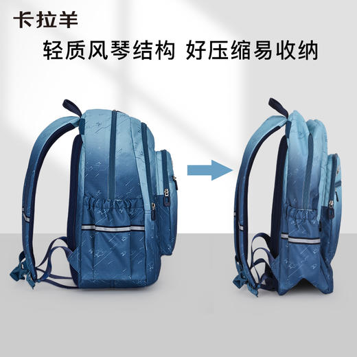 卡拉羊18L/24L轻便游学包双肩书包大容量儿童防水 春之声CX2837+CX5510 商品图6