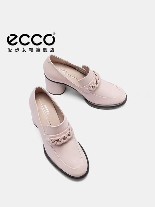 【女鞋开新季】【新品】BF楼ECCO爱步女鞋高跟鞋 新款粗跟乐福鞋皮鞋通勤单鞋 雕塑奢华222643吊牌价1999现价1799 商品图2