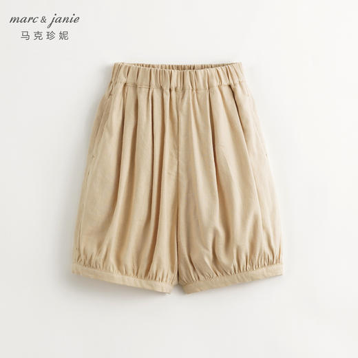马克珍妮女童清凉五分亚麻灯笼裤儿童裤子2024年夏装新款240858 商品图0