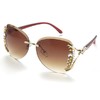 【潮女必备，时尚韩版】墨镜防紫外线，镶水钻芒花闪。阳光不再刺眼，演绎清新好气色，茶色潇洒自然，优雅慵懒轻舞扇！ 商品缩略图6