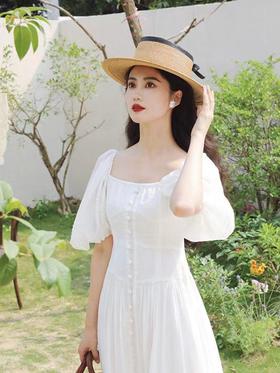 【GT商品推广】法式泡泡袖一字领仙女连衣裙GT2311356