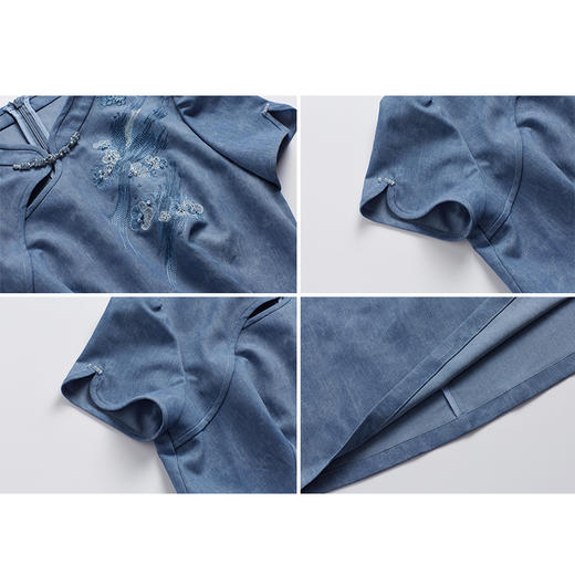 司歌旗袍连衣裙刺绣短袖修身A891160X 商品图1