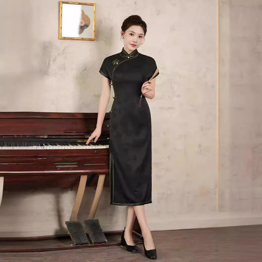 老上海年轻款少女日常素雅高端旗袍连衣裙GSJ816 商品图2