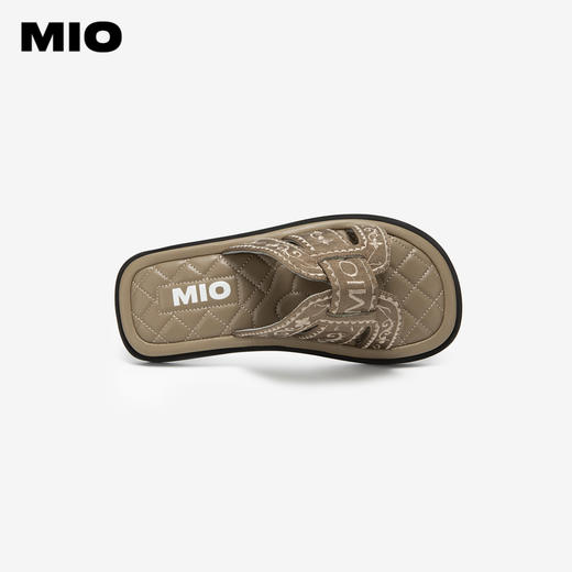 MIO米奥夏季韩版低跟拖鞋复古舒软通勤一字拖云感耐磨女鞋M243131230 商品图2