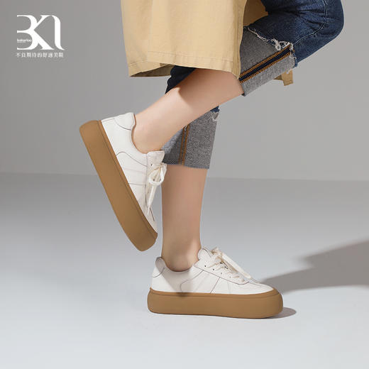 BAKERLOO舒适厚底系带德训鞋小白鞋女鞋 商品图4