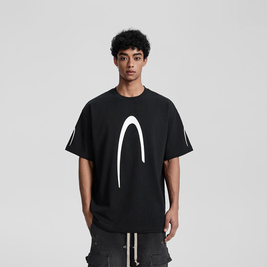 【🔥明星博主同款】美式街头字母印花情侣短袖潮牌重磅情侣T恤男女 商品图0