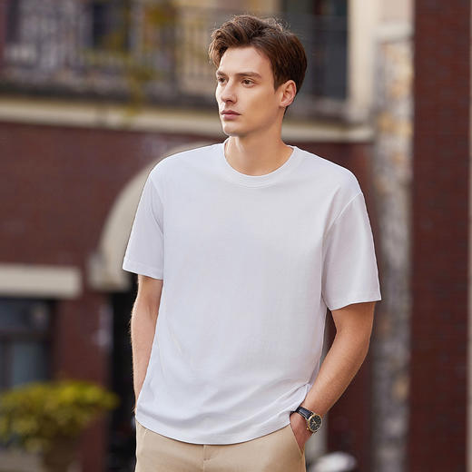 罗蒙男士夏季短袖t恤男大众休闲短袖男舒适圆领时尚男士t恤 商品图1