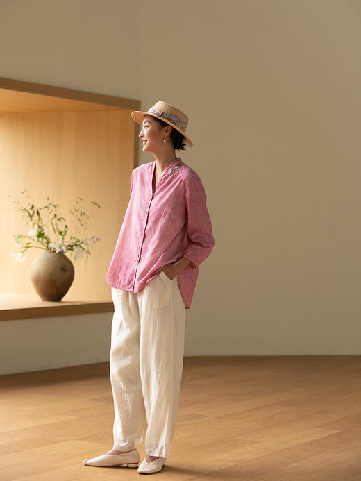 牧衣游 天然拉菲草帽子设计感出游平顶帽 思风【不支持会员折】 商品图2