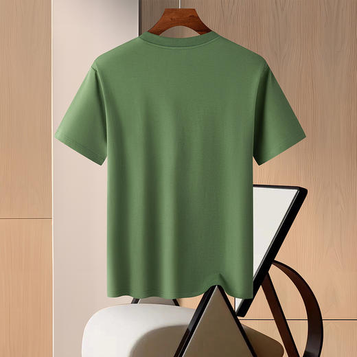 【含桑蚕丝】罗蒙男士夏季休闲百搭男T恤时尚条纹短袖t恤男舒适圆领短袖男 商品图3