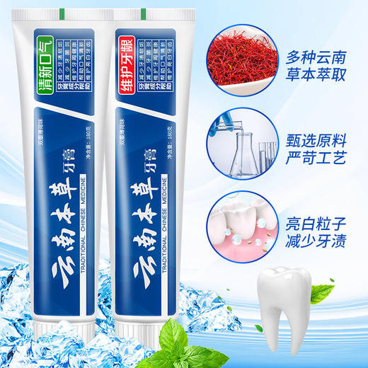 TZF-正品云南牙膏清新口气减少牙垢洁白牙齿保持口腔健康家庭装薄荷味 商品图2