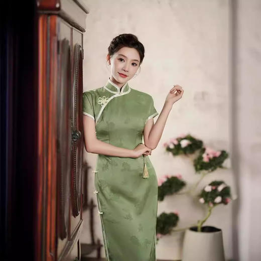 老上海年轻款少女日常素雅高端旗袍连衣裙GSJ816 商品图1