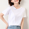 雀说100%纯棉透气女装新款宽松圆领短款男女同款情侣短袖T恤AL 商品缩略图1