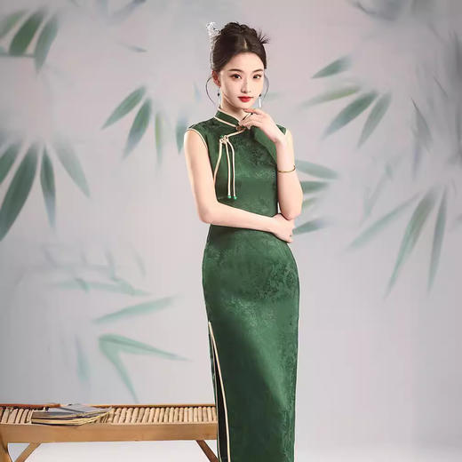 新中式国风，改良无袖气质长款旗袍XL-00197 商品图0