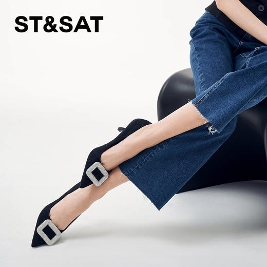 星期六气质尖头钻扣细高跟SSC1111108 商品图7