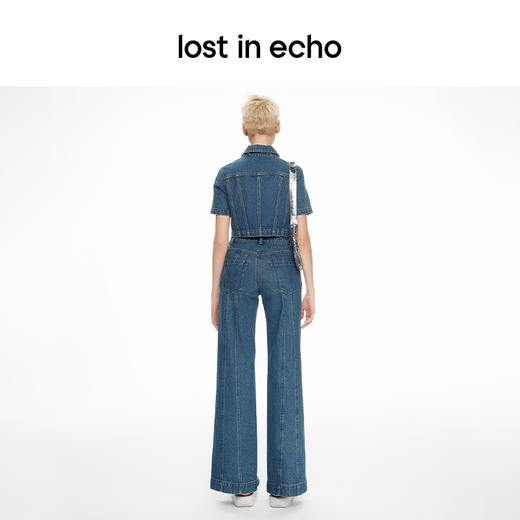 lost in echo2024春季新款设计师品牌修身短款拉链酸洗牛仔外套 商品图4