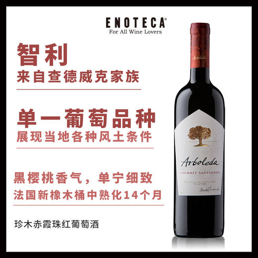 珍木赤霞珠红葡萄酒  ARBOLEDA PINOT NOIR 750ml 商品图0