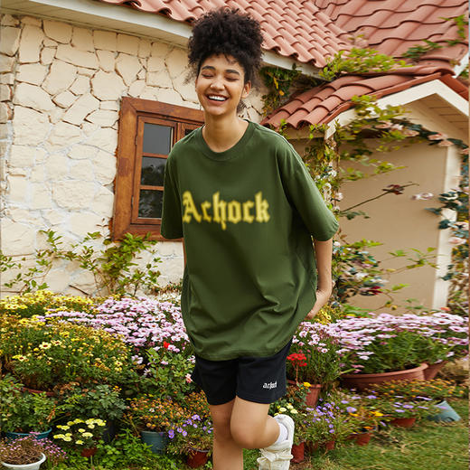 【Achock官方店】美式简约网点logo模糊印花基础短袖情侣嘻哈t恤 商品图2