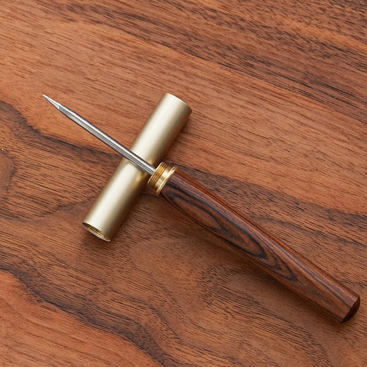 新款铜盖黑檀木茶针手工茶针黑檀实木普洱茶刀茶具配件零配 商品图4