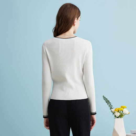 EITIE爱特爱春季新款时尚简约修身显瘦针织衫7301005 商品图9