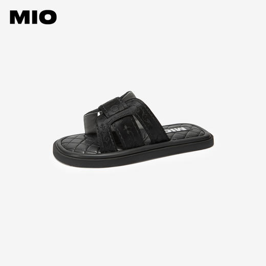 MIO米奥夏季韩版低跟拖鞋复古舒软通勤一字拖云感耐磨女鞋M243131230 商品图1
