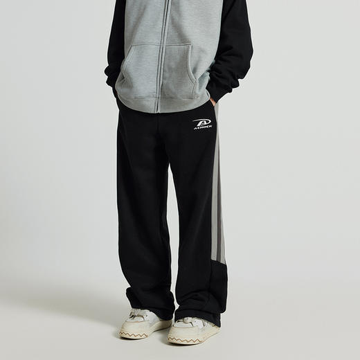 【Achock官方店】高街国潮条纹运动裤美式复古拼接直筒潮牌阔腿裤 商品图1