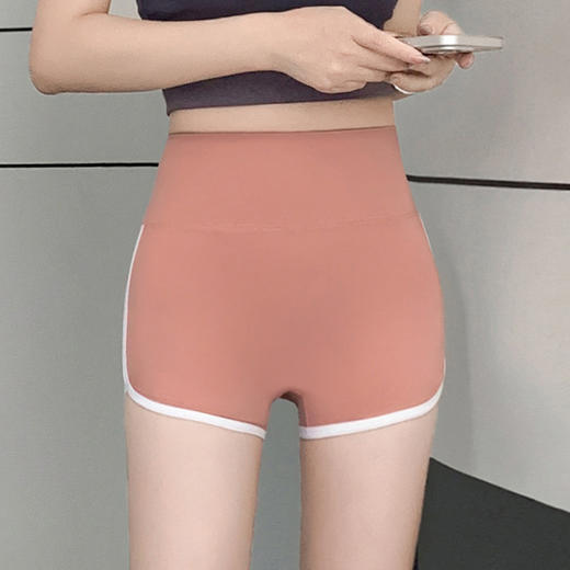 【清凉透气冰丝，显瘦提臀三分鲨鱼裤】冰丝鲨鱼皮面料，亲肤透气，高弹收腹提臀塑性女外穿夏季薄款，撞色拼接三分芭比骑行裤瑜伽打底短裤QQ 商品图4