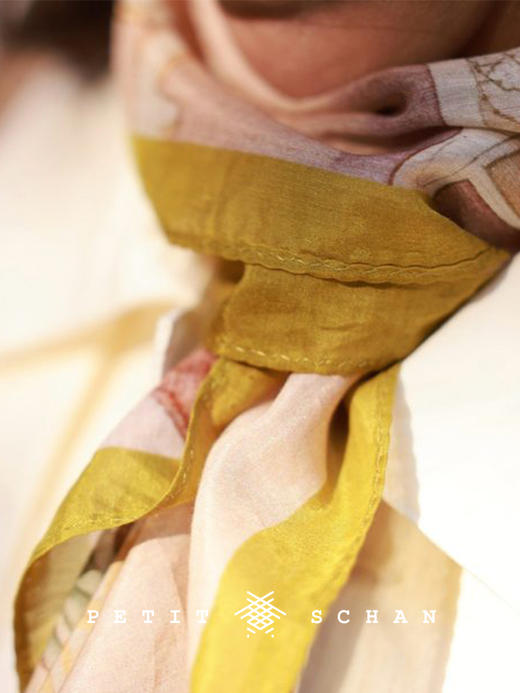 PETIT SCHAN小闪 ACC#021 Maison de l’Art nouveau 新艺术之家 新艺术风格法式印花丝棉方巾 商品图0