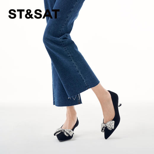 星期六精致闪钻蝴蝶结细高跟SSC1111058 商品图7