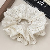 【超显脸小法式复古氛围感发圈】网红刺绣镂空蕾丝大肠发圈，重工刺绣镂空花纹荷叶边头花发饰发绳QQ 商品缩略图4