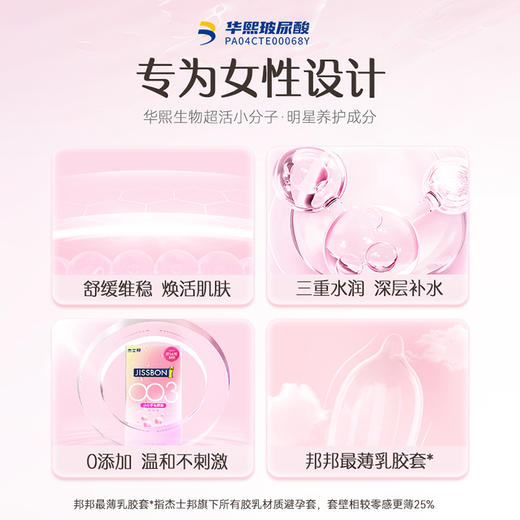 【三重水润】003小分子玻尿酸避孕套 添加华熙生物超活小分子玻尿酸 专为女性设计 商品图1