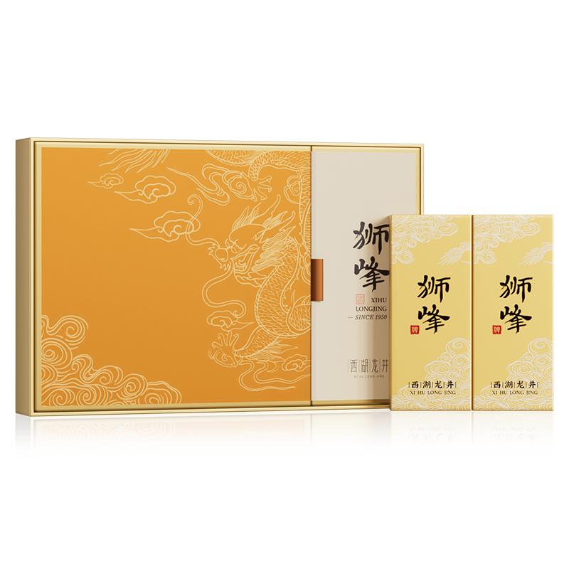 狮峰牌特级西湖龙井龙图礼盒100g（该品发普通快递）