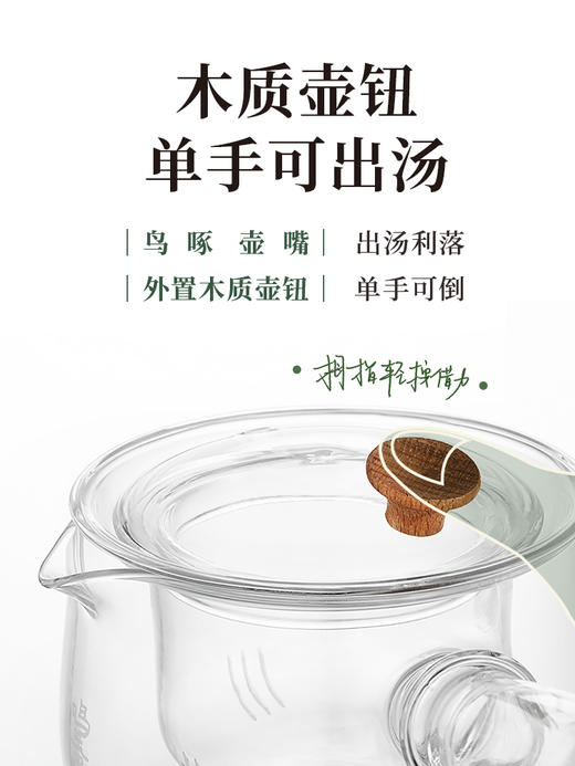 鸣盏 玻璃侧把壶400ml 煮茶壶泡茶专用烧水壶MZ8020[福利品] 商品图3