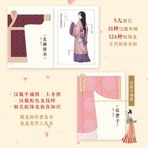 东方美学口袋书 华夏汉服 汉服服饰配饰图鉴中国*纹样图鉴图解中国传统服饰华夏衣橱中国传统文化科普 商品图4