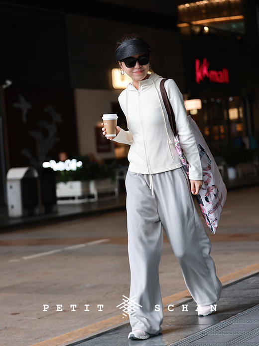 PETIT SCHAN小闪 CLO#461 citywalk 城市漫步 棉锦圈圈纱轻运动直筒休闲卫裤 商品图4