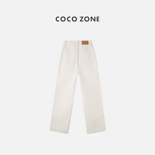 COCO ZONE2024春季休闲百搭100棉高腰直筒牛仔裤24C10017 商品图1